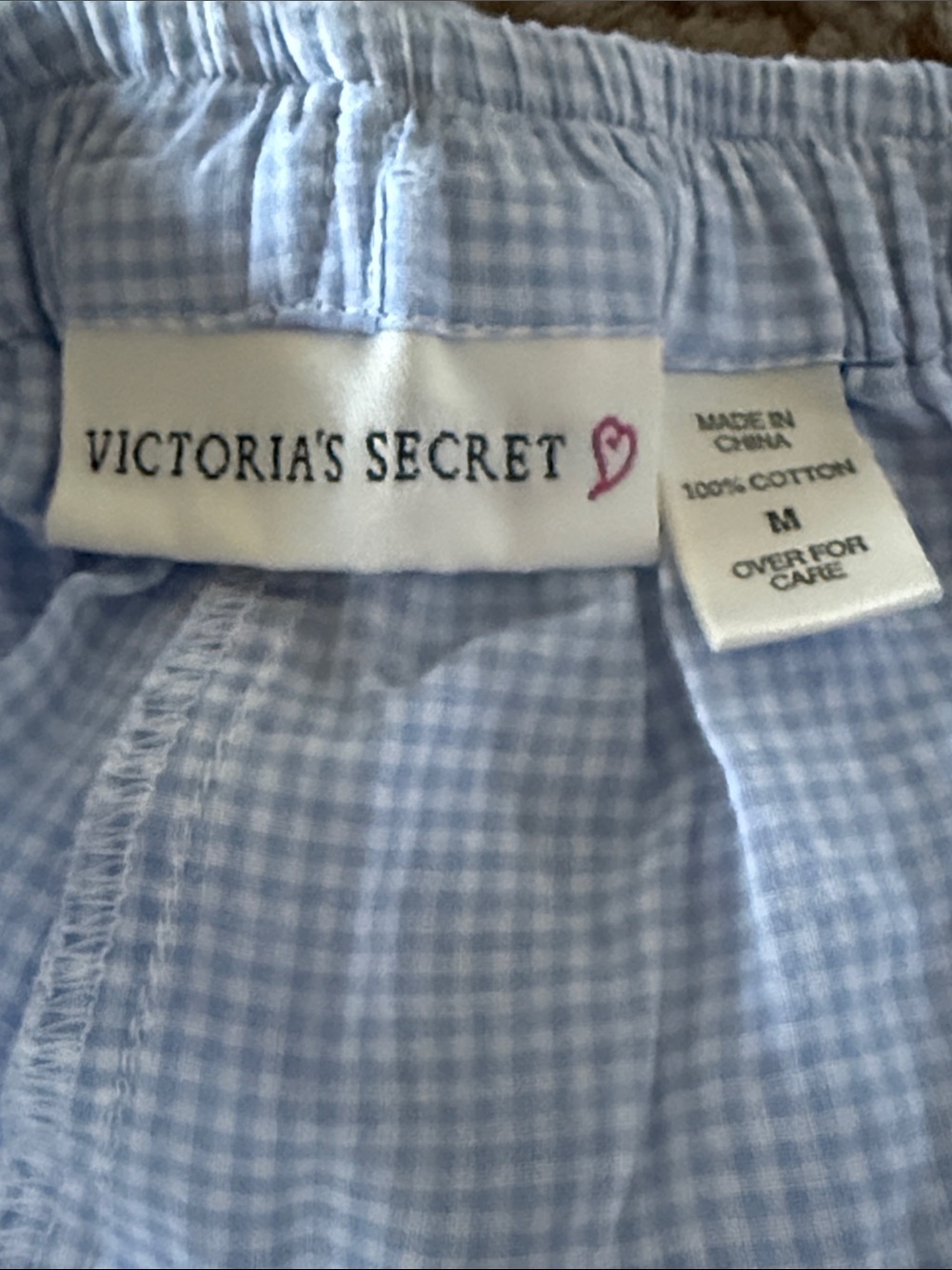 Victoria's Secret Light Blue Gingham Pajama Pants! - Picture 5 of 12